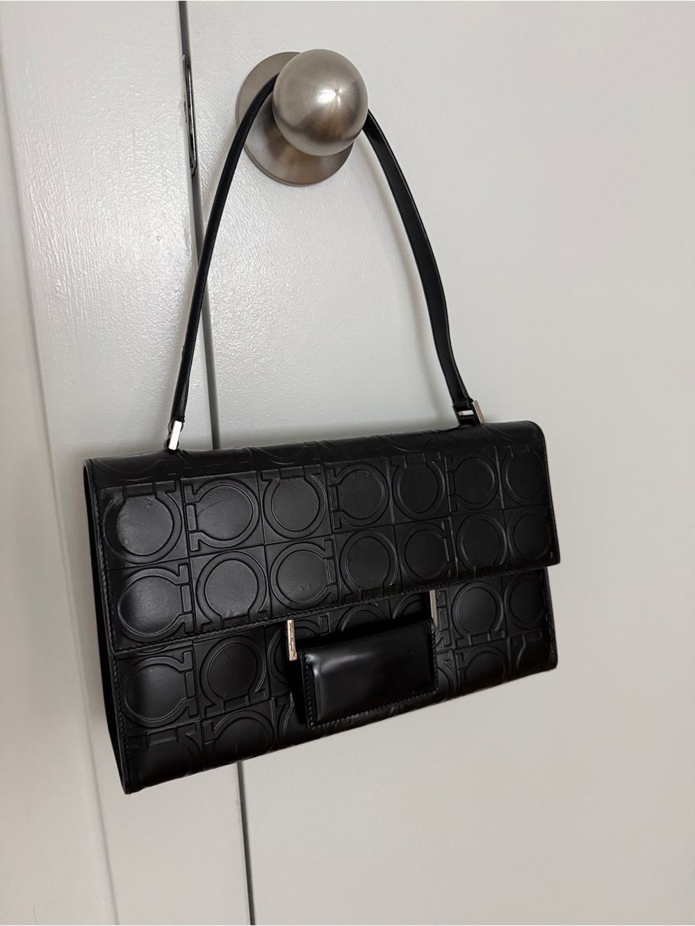 Salvatore Ferragamo Embossed Logo Shoulder Bag